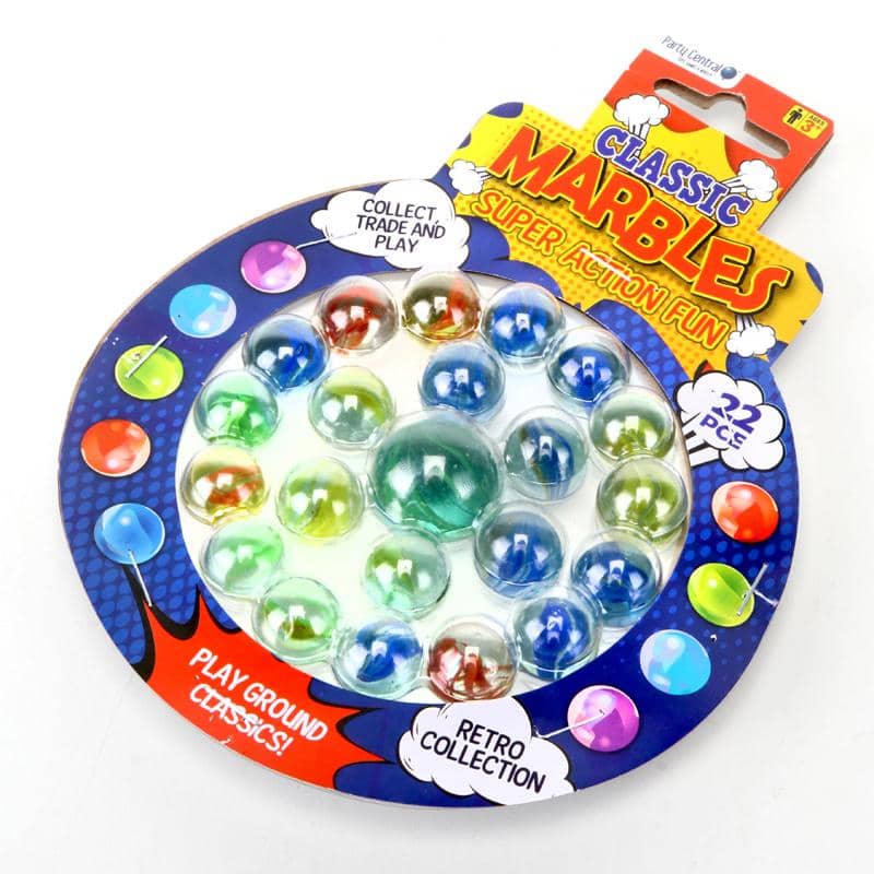 Marbles Set 22pk Classic Party Favour Game - Party Owls