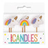 Unicorn And Rainbow Mini Candles 6PCS Pick Candles 19988 - Party Owls