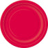 Ruby Red Large Round Paper Plates 23cm (9") 8pk Solid Colour- Party Owls