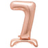 Rose Gold "7" Giant Standing Numeral Foil Balloon 76cm (30") Air Filled Only - Party Owls