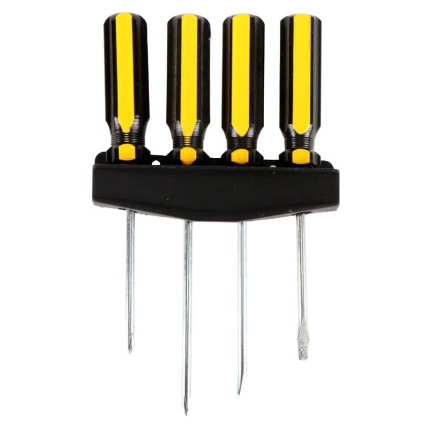 Screwdrivers Set 4pk With Holder Mount Phillips & Flat Head - Party Owls