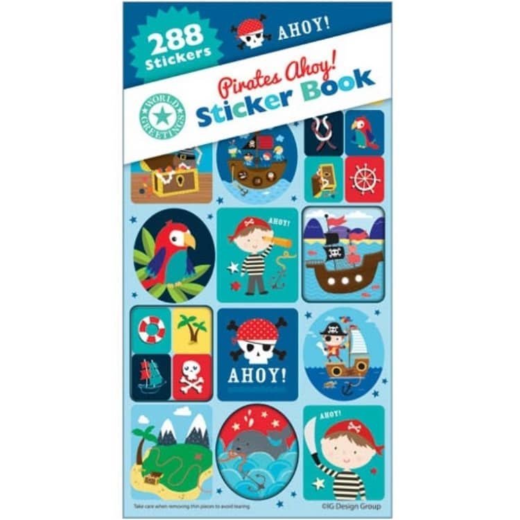 Pirate Sticker Book 288pk (12 Sheets) Party Favour WEB5734 - Party Owls