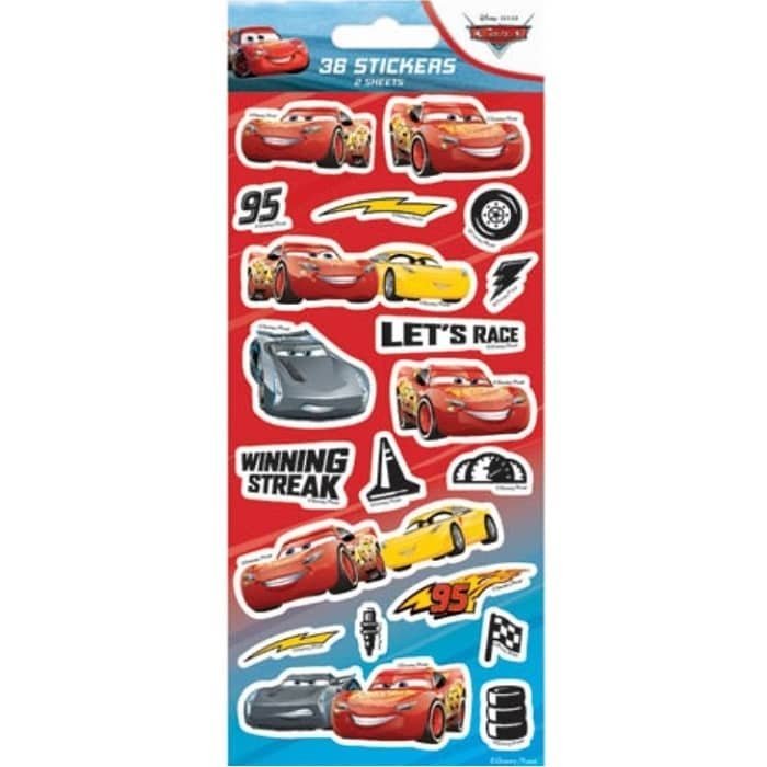 Sticker Sheets 36pk Disney Cars Party Favour WEB5991 - Party Owls