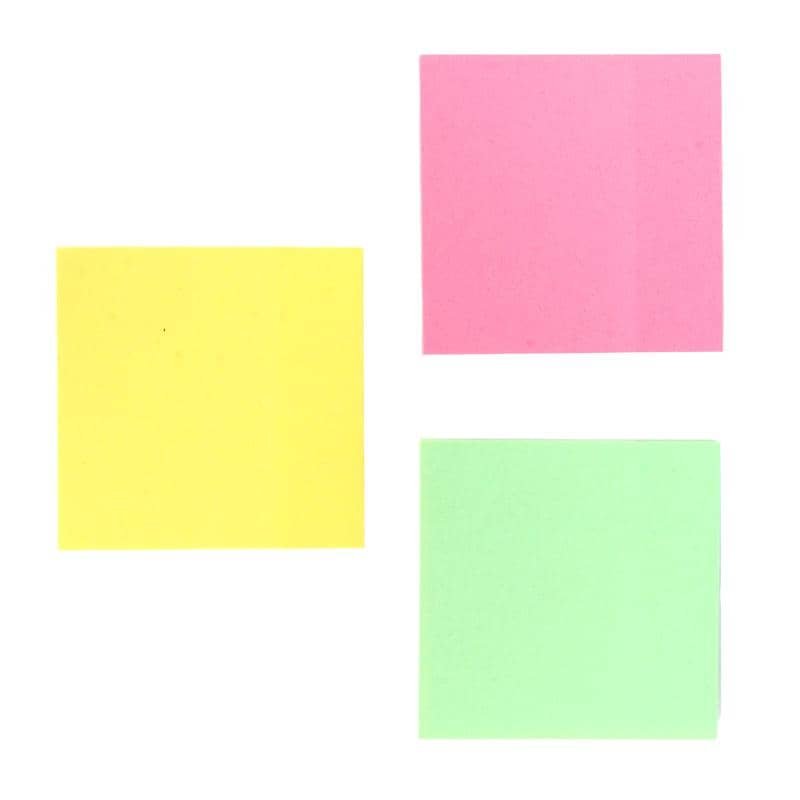 Sticky Notes 75mm 3pk (240 Sheets) Green Pink Yellow Colours Pads 189649 - Party Owls